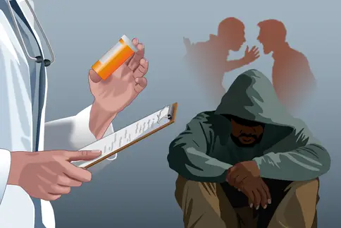 crime and medication concept