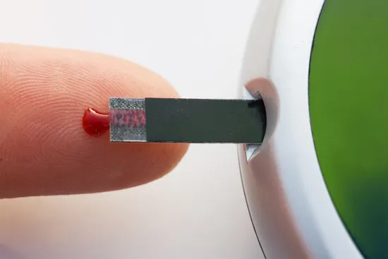 photo of glucose meter close up