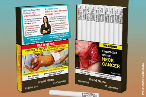photo of cigarette warning labels