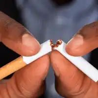 photo of man breaking cigarette