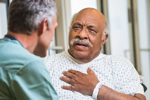 photo of Senior patient with heartache