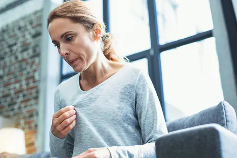 photo of Woman having hot flash