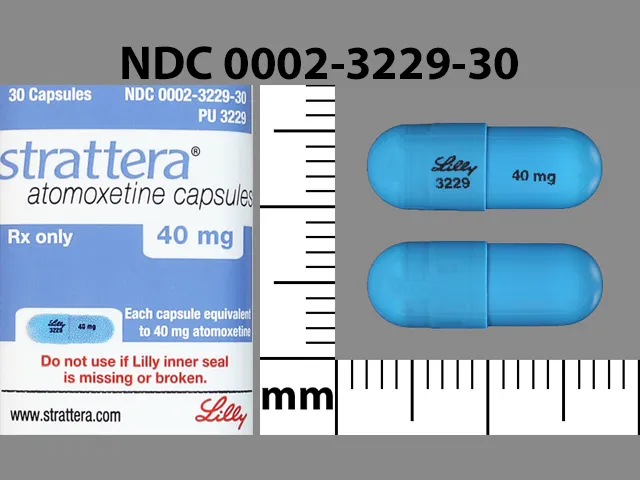Atomoxetine (Strattera) LILLY 3229 40 MG Pill Image
