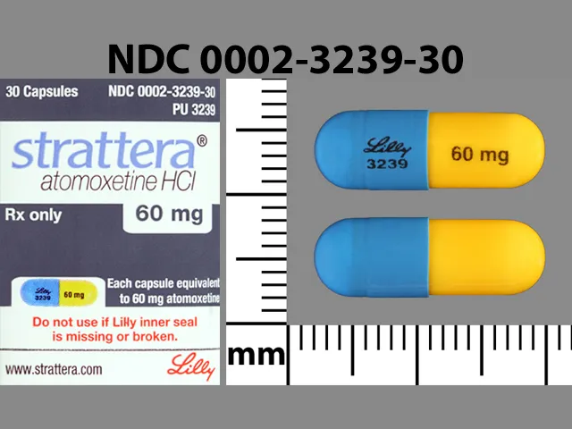 Atomoxetine (Strattera) LILLY 3239 60 MG Pill Image
