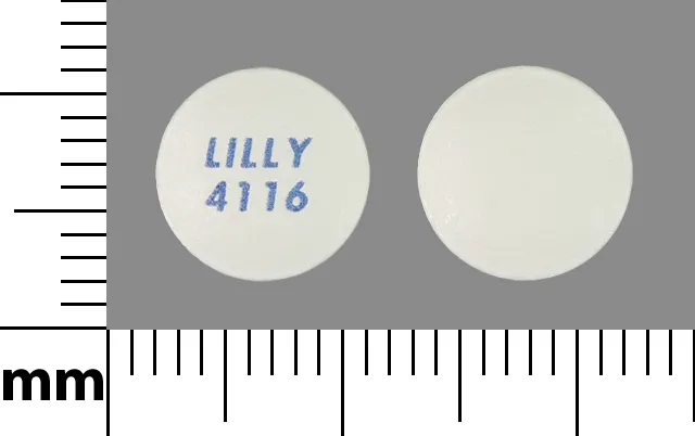 Olanzapine (Zyprexa) LILLY 4116 Pill Image