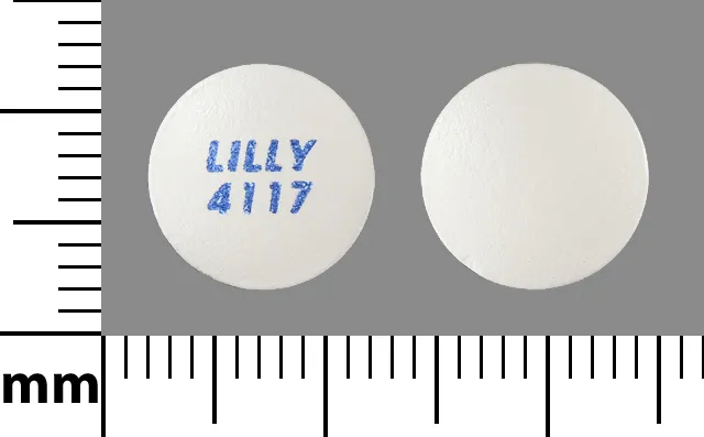 Olanzapine (Zyprexa) LILLY 4117 Pill Image