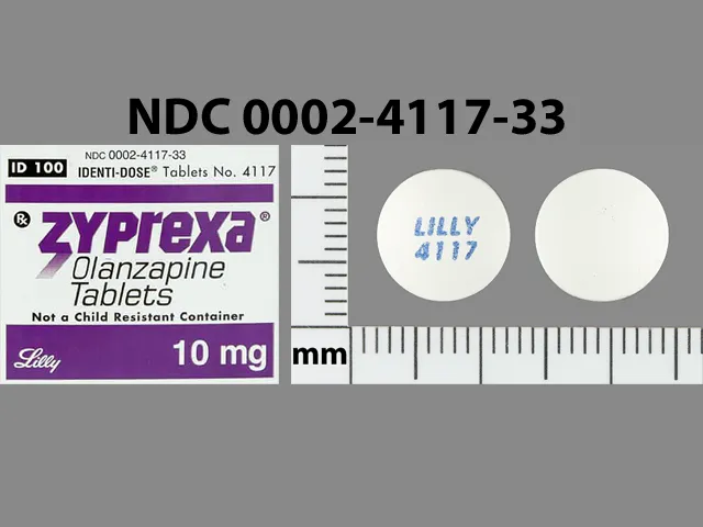 Olanzapine (Zyprexa) LILLY 4117 Pill Image