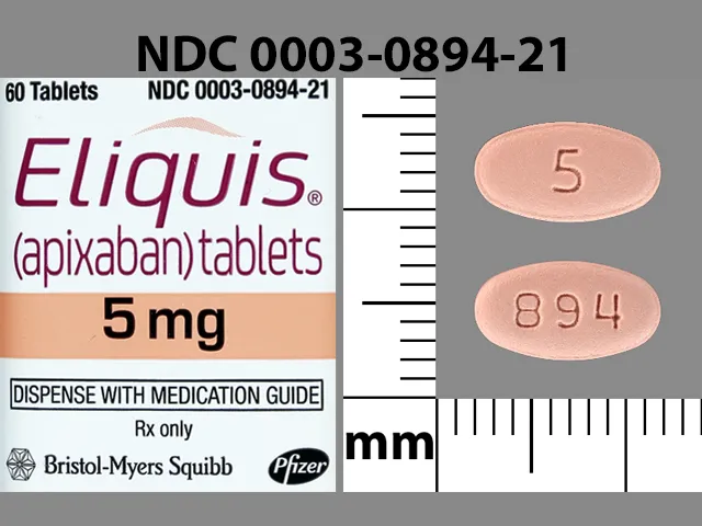 Eliquis (Apixaban) 5 894 Pill Image
