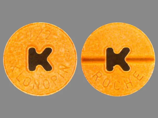 Clonazepam (Klonopin) 1/2 K KLONOPIN K ROCHE Pill Image