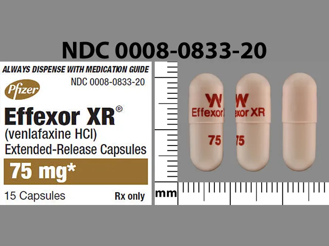 Venlafaxine (Effexor) W EFFEXOR XR 75 Pill Image