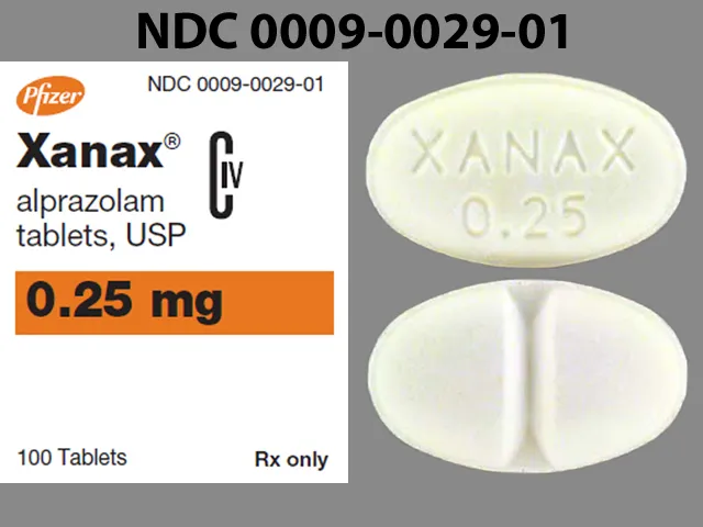 Alprazolam (Xanax) XANAX 0.25 Pill Image