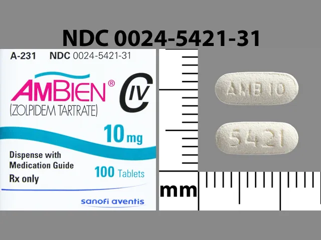 Zolpidem (Ambien) AMB 10 5421 Pill Image