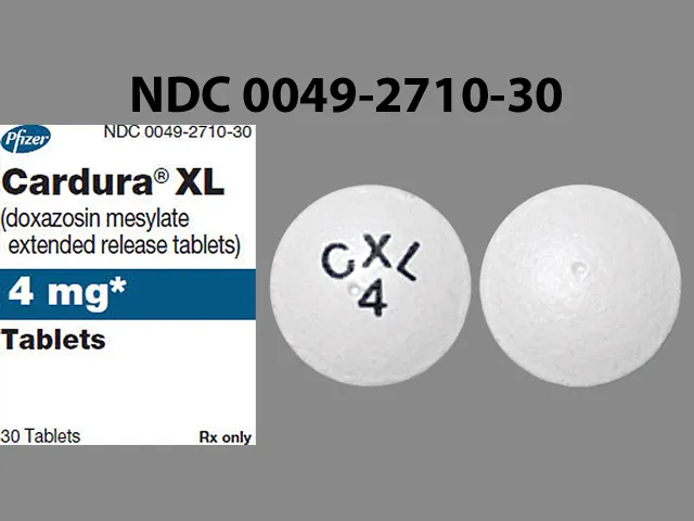 Doxazosin (Cardura) CXL 4 Pill Image
