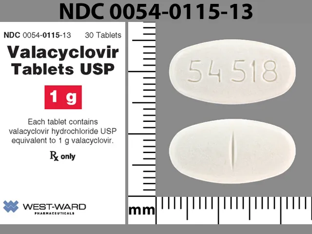 Valacyclovir (Valtrex) 54 518 Pill Image