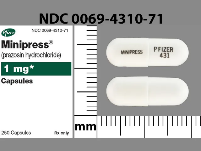 Prazosin (Minipress) MINIPRESS PFIZER 431 Pill Image