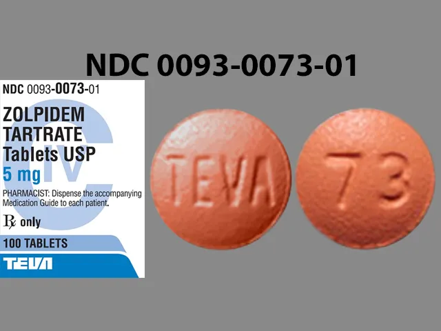 Zolpidem (Ambien) TEVA 73 Pill Image