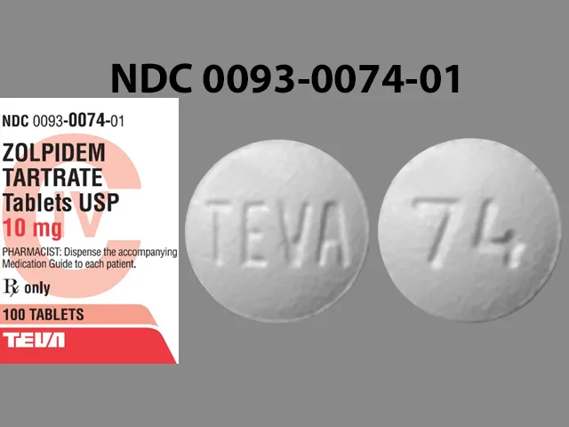 Zolpidem (Ambien) TEVA 74 Pill Image