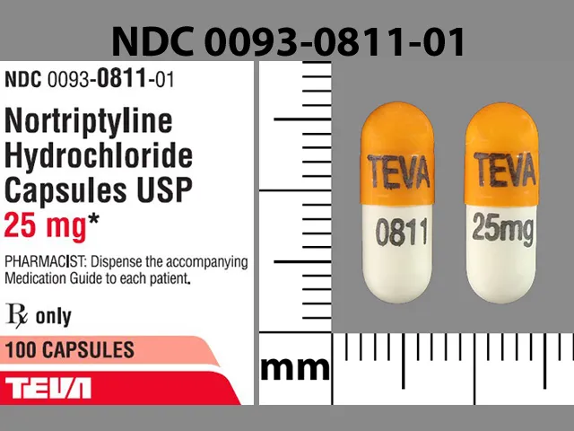 Nortriptyline TEVA 0811 TEVA 25MG Pill Image