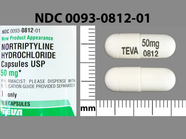 Nortriptyline TEVA 50MG 0812 Pill Image