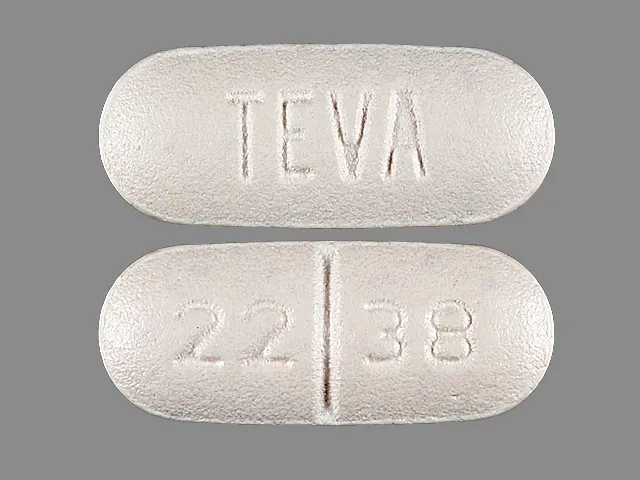 Cephalexin (Keflet, Keflex, Keftab) TEVA 22 38 Pill Image