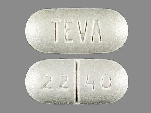 Cephalexin (Keflet, Keflex, Keftab) TEVA 22 40 Pill Image
