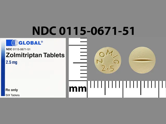 Zolmitriptan (Zomig) ZOMIG 2.5 Pill Image