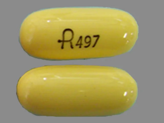 Nifedipine (Procardia) R497 Pill Image
