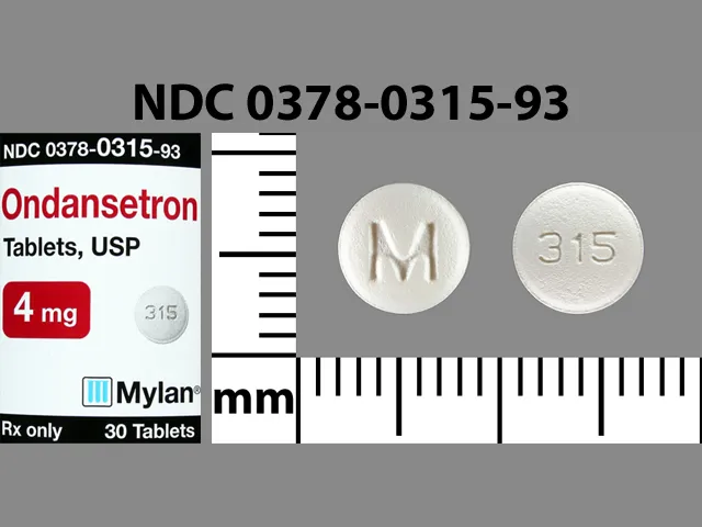 Ondansetron (Zofran, Zofran ODT, Zuplenz) M 315 Pill Image