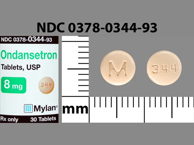 Ondansetron (Zofran, Zofran ODT, Zuplenz) M 344 Pill Image