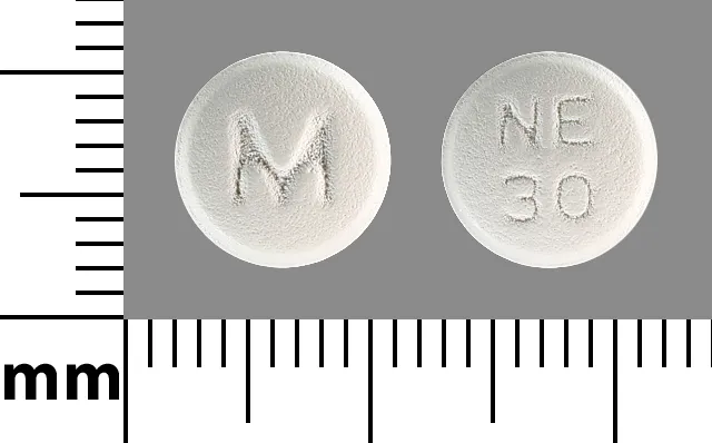Nifedipine (Procardia) M NE 30 Pill Image