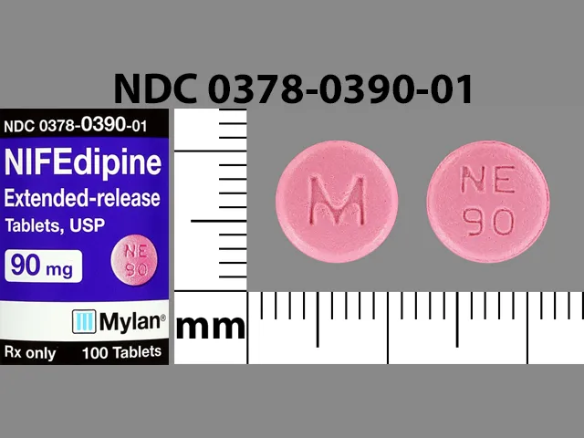 Nifedipine (Procardia) M NE 90 Pill Image