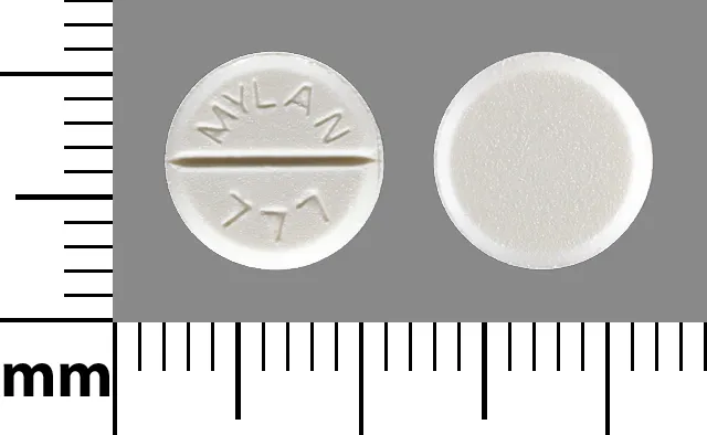 Lorazepam (Ativan, Loreev XR) MYLAN 777 Pill Image