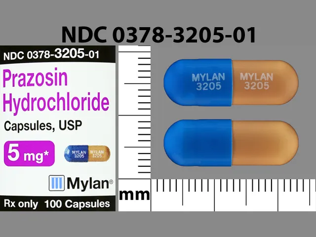 Prazosin (Minipress) MYLAN 3205 MYLAN 3205 Pill Image