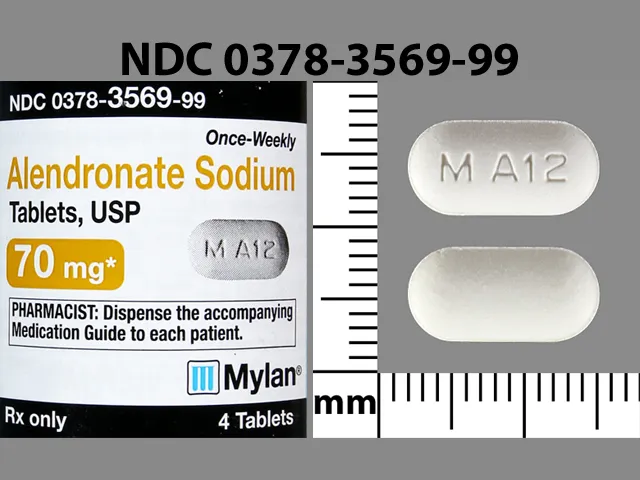 Alendronate (Binosto, Fosamax) M A12 Pill Image