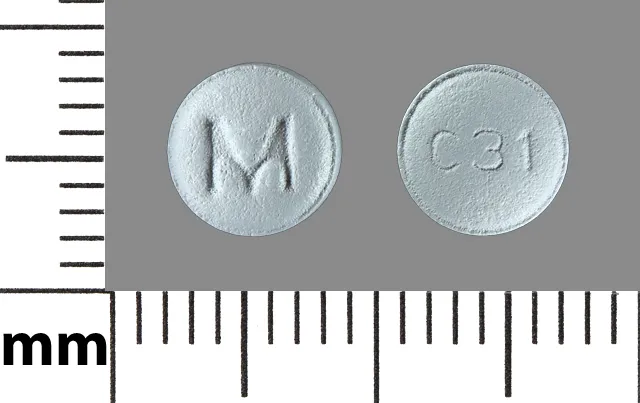 Carvedilol (Coreg, Coreg CR) M C31 Pill Image