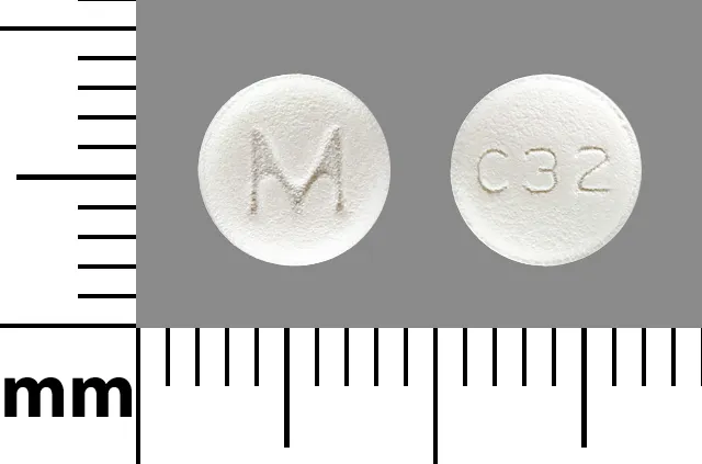 Carvedilol (Coreg, Coreg CR) M C32 Pill Image