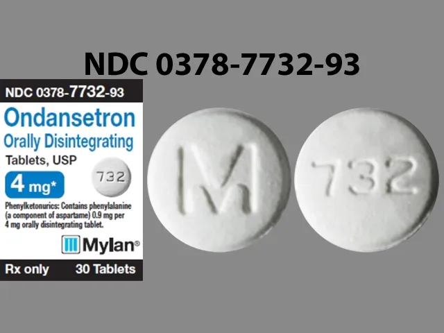 Ondansetron (Zofran, Zofran ODT, Zuplenz) M 732 Pill Image