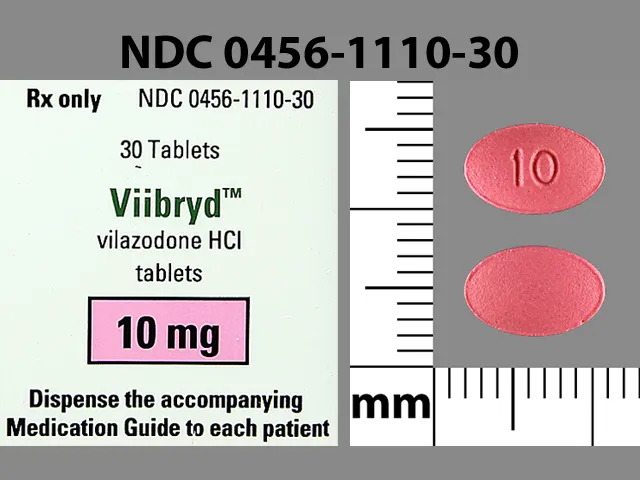 Vilazodone (Viibryd) 10 Pill Image