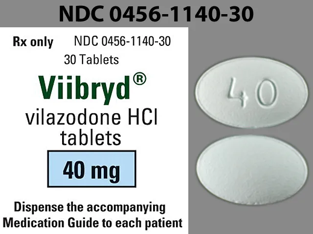 Vilazodone (Viibryd) 40 Pill Image