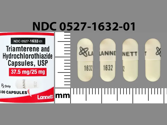 Triamterene/Hydrochlorothiazide (Dyazide, Maxzide) LOGO LANNETT 1632 Pill Image