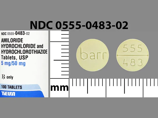 Amiloride/Hydrochlorothiazide BARR 555 483 Pill Image