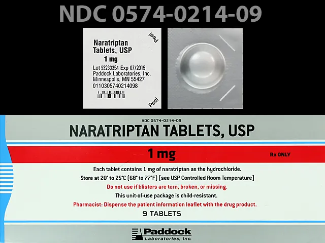 Naratriptan (Amerge) PAD 214 Pill Image