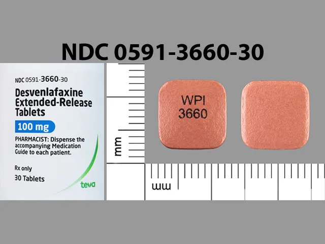 Desvenlafaxine (Pristiq) WPI 3660 Pill Image