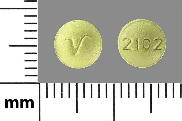 Amitriptyline (Amitid, Elavil, Endep) V 2102 Pill Image