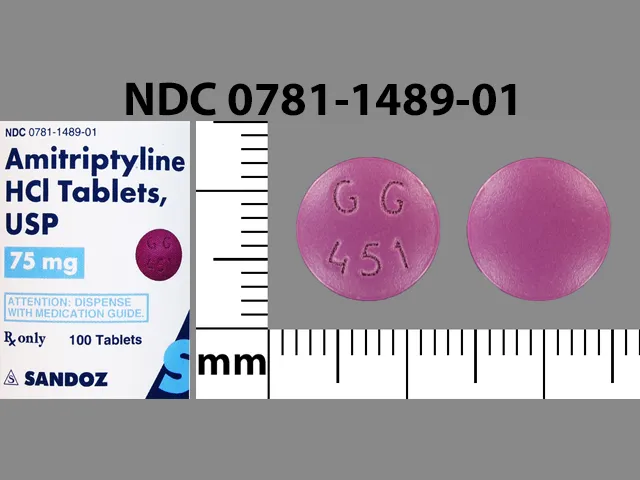 Amitriptyline (Amitid, Elavil, Endep) GG 451 Pill Image