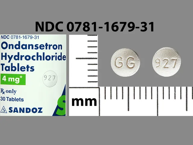 Ondansetron (Zofran, Zofran ODT, Zuplenz) GG 927 Pill Image