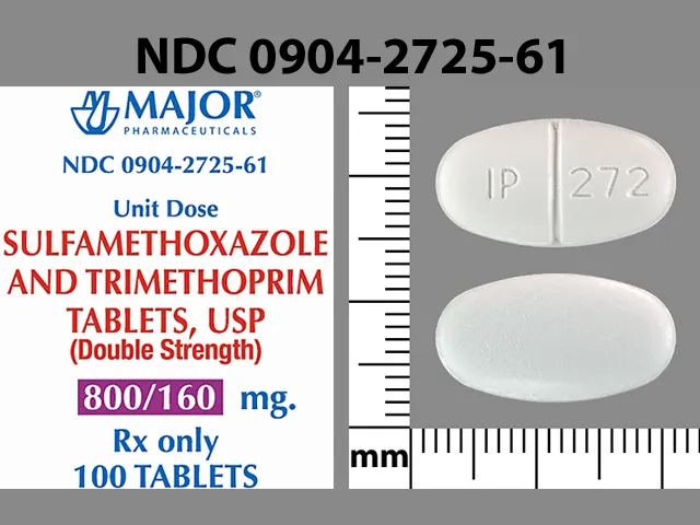 Sulfamethoxazole/Trimethoprim (Bactrim, Septra, and others) IP 272 Pill Image