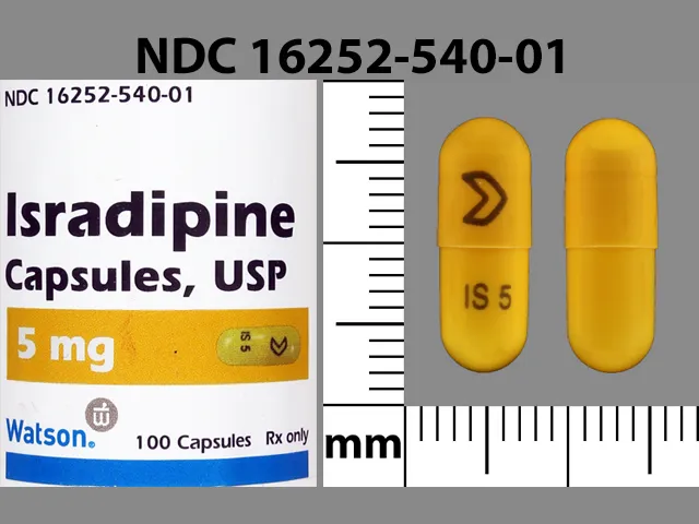 Isradipine (Dynacirc) LOGO IS 5 Pill Image