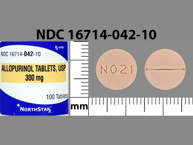 Allopurinol (Lopurin, Zyloprim) N021 Pill Image