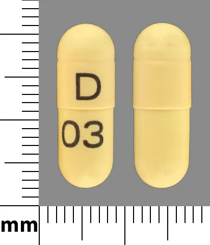 Gabapentin (Gralise, Neurontin) D 03 Pill Image